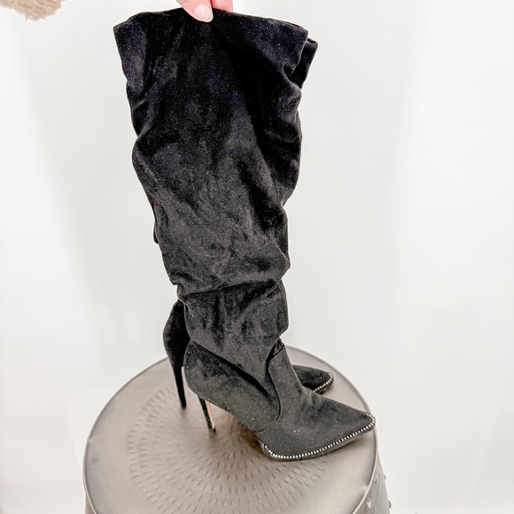 Mix No. 6 Black Over the Knee Boots - Picture 1 of 7